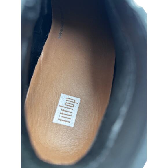 FitFlop Sumi Black Leather Classic Chic Comfort Ankle Booties Women's Size 11 - Picture 7 of 9